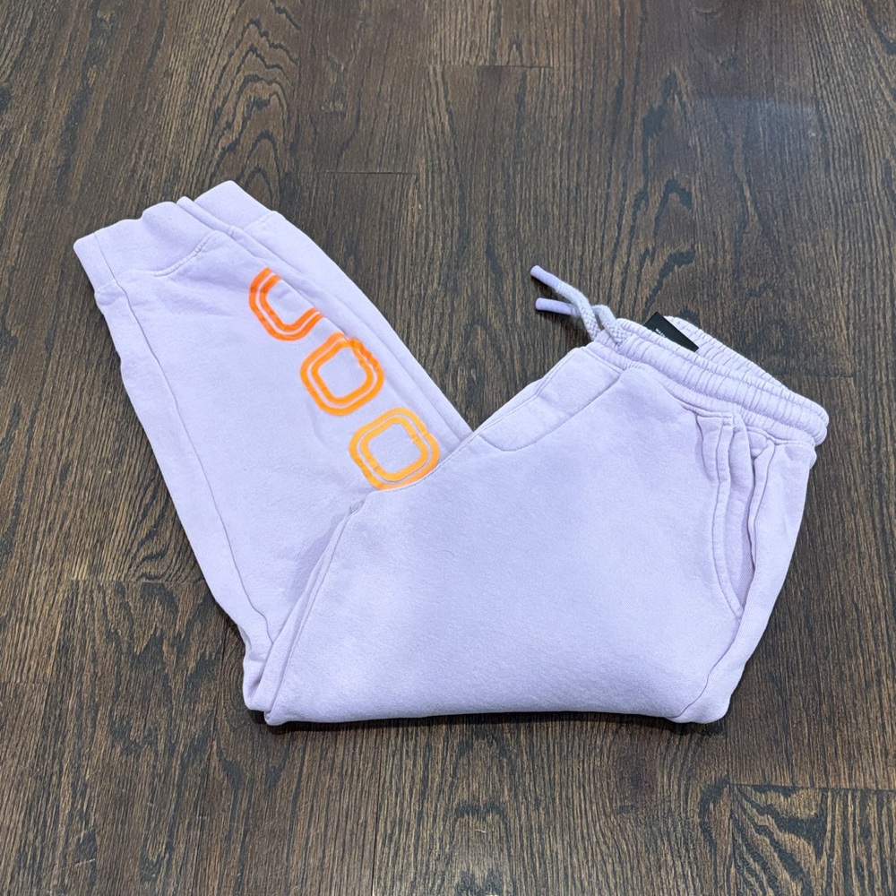 Overtime Kids Lavender Sweatpants with Orange Accent Logo Size XL